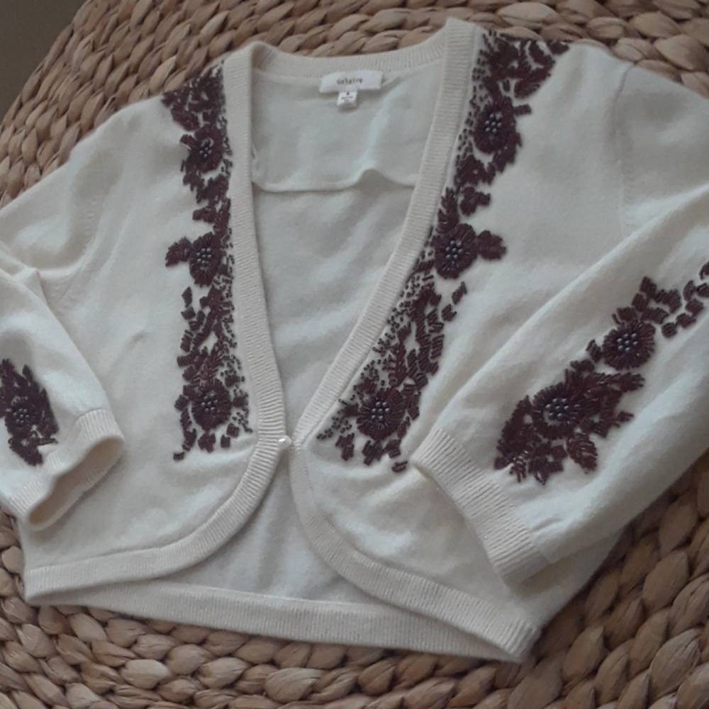 BEADED CASHMERE...NWOT..MED